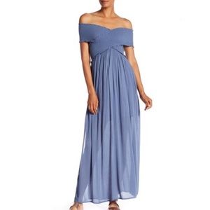Smocked off the shoulder maxi dress